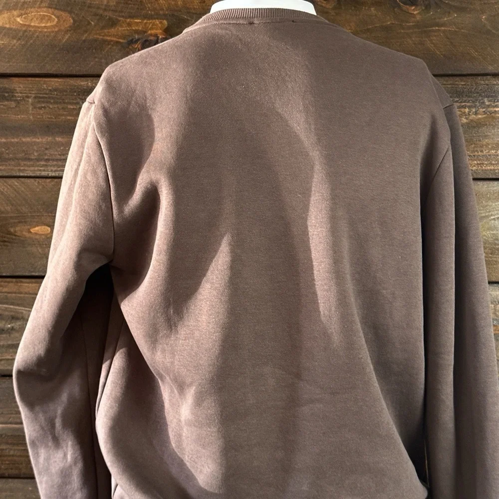 True Religion Buddha Embossed Graphic Brown Unisex Sm Crewneck Sweatshirt‎ 42